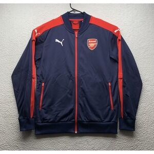 Puma Arsenal F.C. Track Jacket Mens Medium M Blue Red Premier League Full Zip